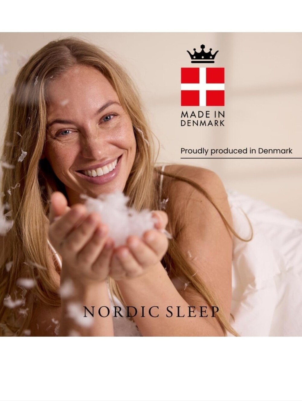 NIB Fossflakes Nordic Sleep Queen Pillow Adjustable Fill Made In Denmark Vegan - Picture 12 of 13